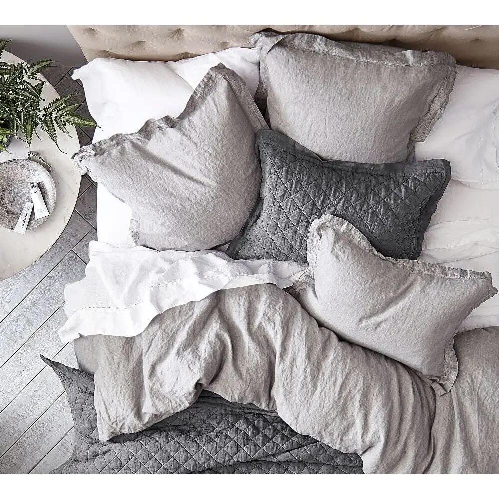 Pottery Barn Belgian Flax Linen duvet cover Flagstone Full/Queen $279